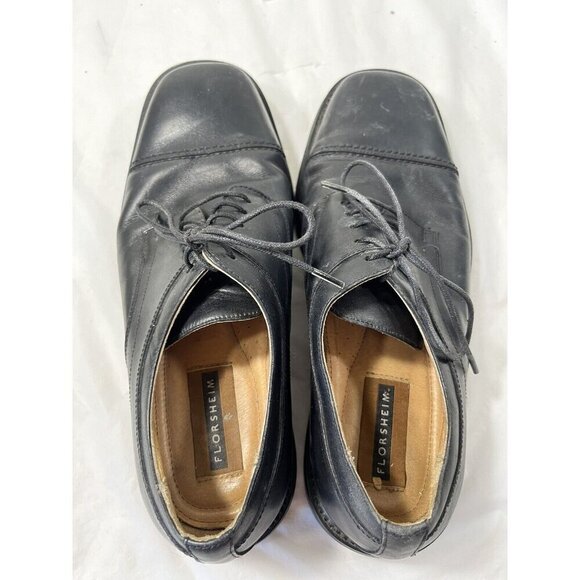 Florsheim Men's BLACK Leather SQUARE Toe DRESS Shoe MOD Oxford size 8.5 m - Picture 10 of 14